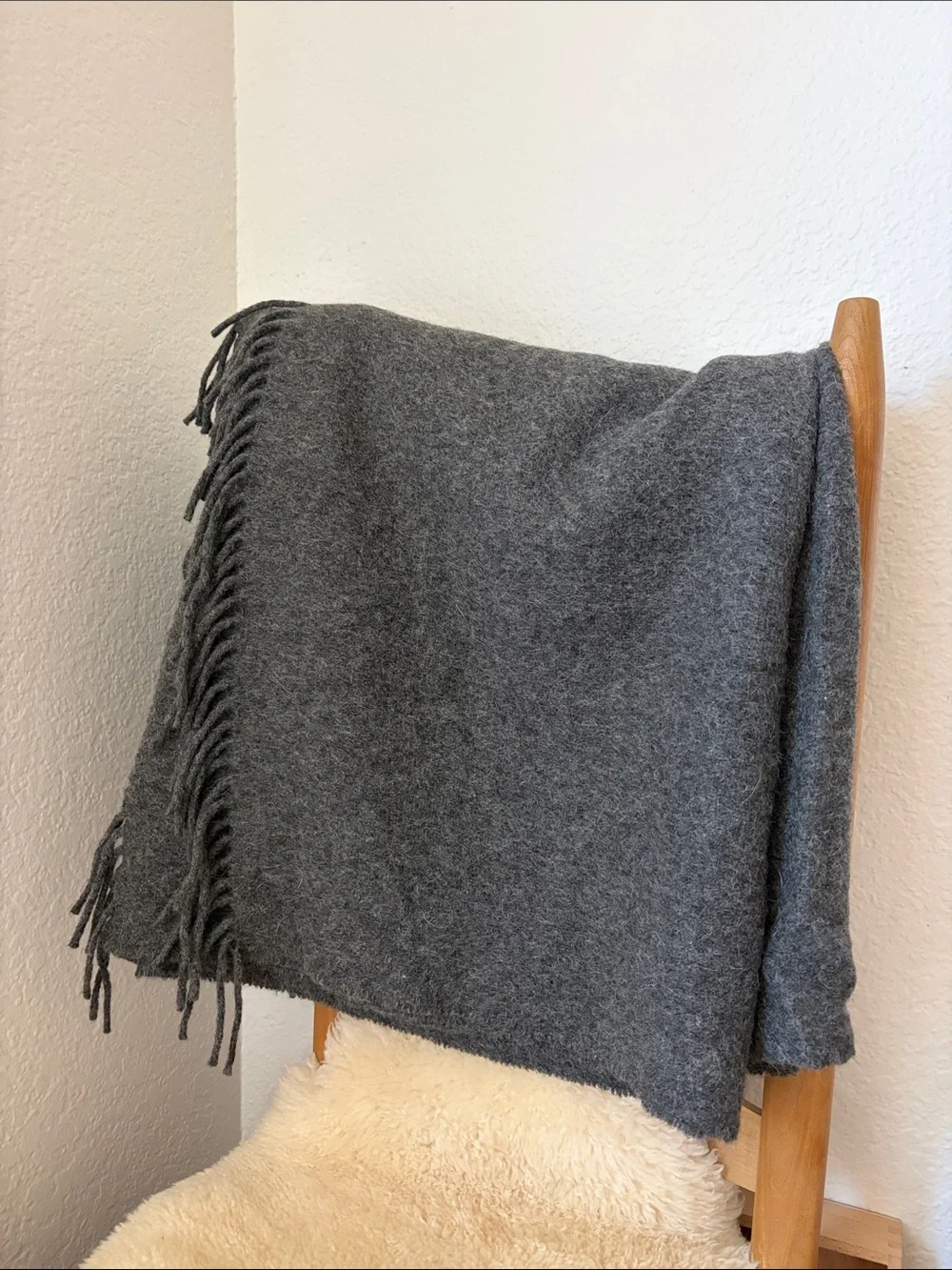 Peruvian Connection Alpaca Wool Blend Fringe Blanket Throw Natural Fibers